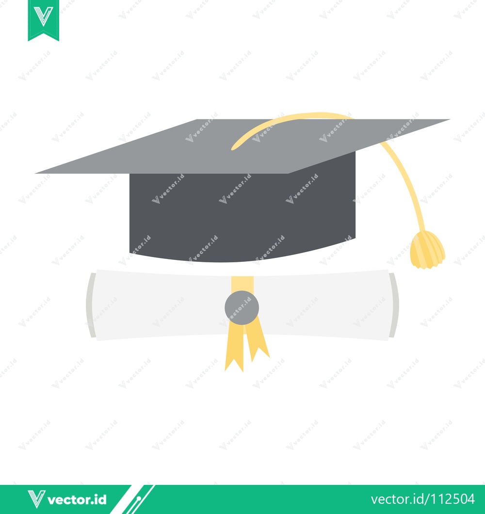 Premium Vector dari Graduation Cap and Diploma Icon Vector Illustration