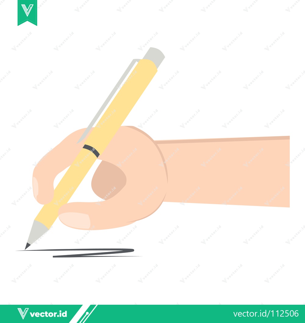 Premium Vector of Hand Writing With A Pen On A White Background