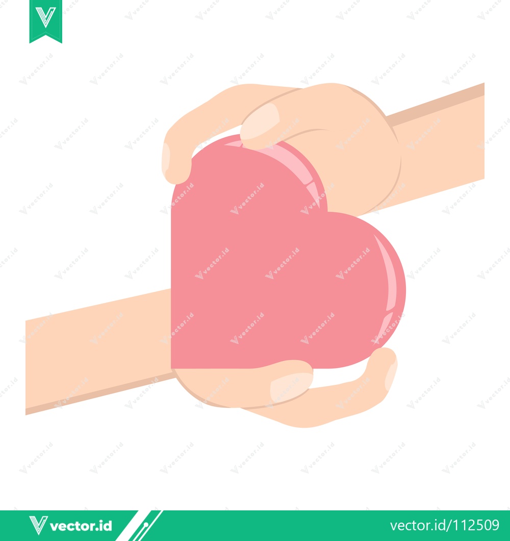 Premium Vector dari Two Hands Holding a Pink Heart Symbol
