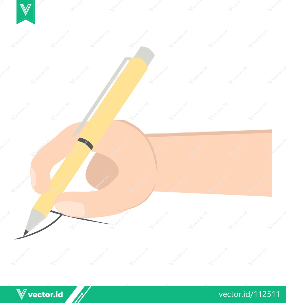 Premium Vector dari Hand Writing With Yellow Pencil On White Background