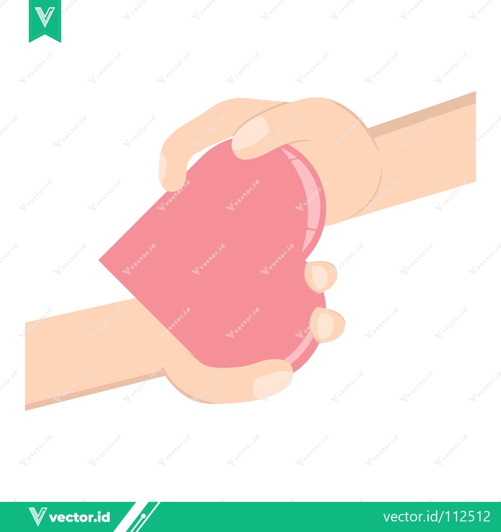 Premium Vector dari Hands exchanging a pink heart symbol representing love and care