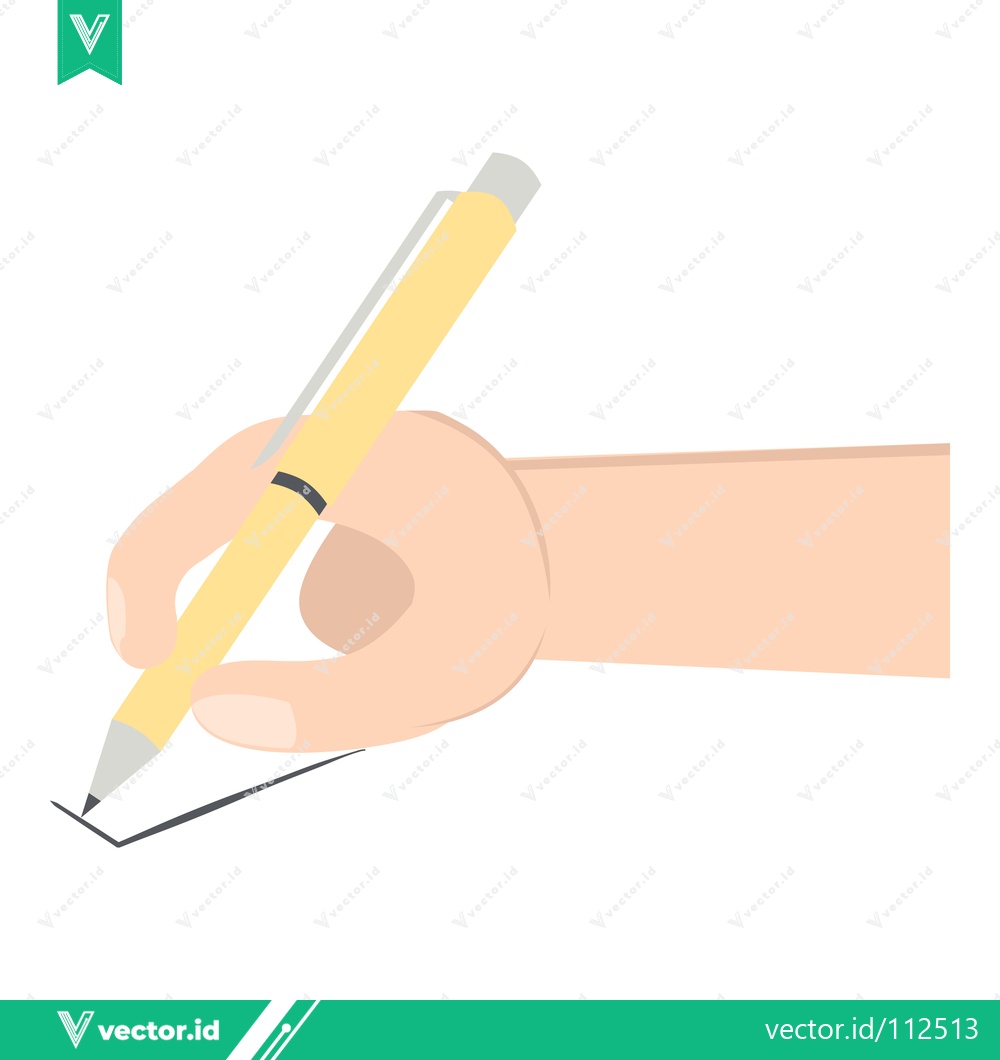Premium Vector of Hand Writing With Pen On Paper