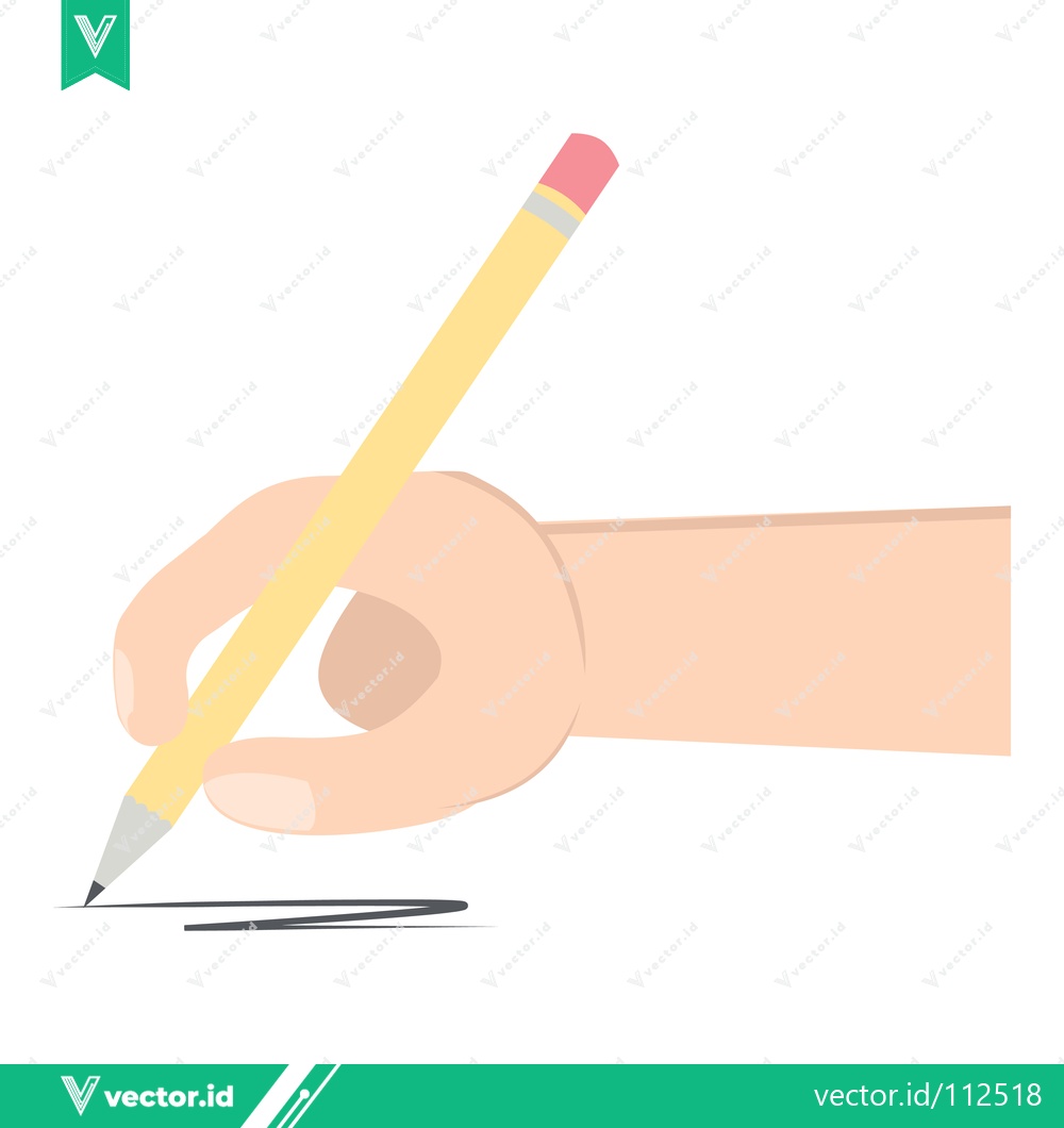 Premium Vector dari Hand Writing with Pencil on White Background