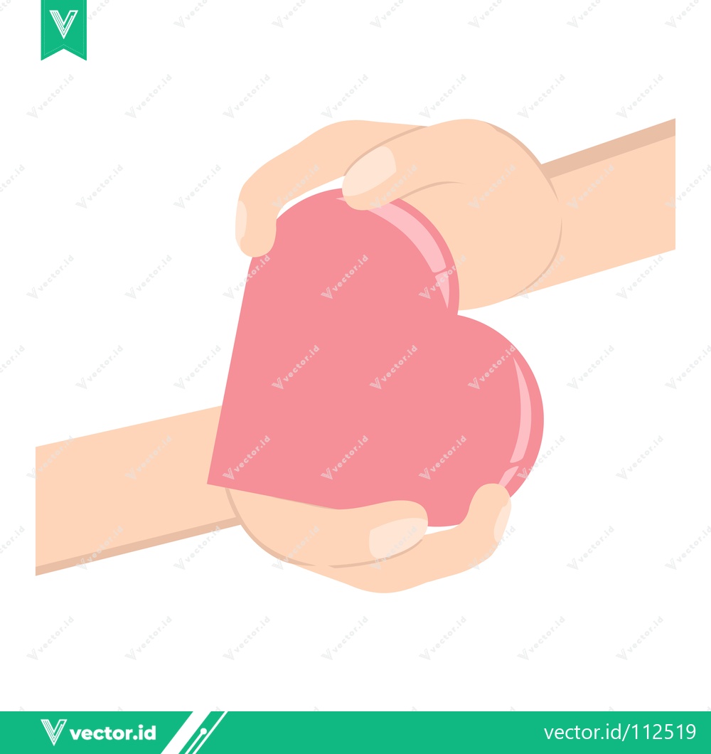 Premium Vector dari Hands holding a pink heart shape symbolizing love and care