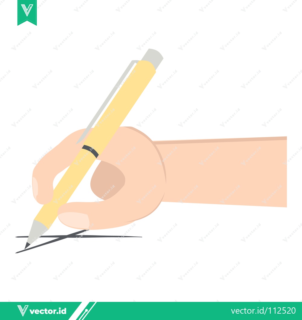 Premium Vector dari Hand Writing With Yellow Pen On White Background