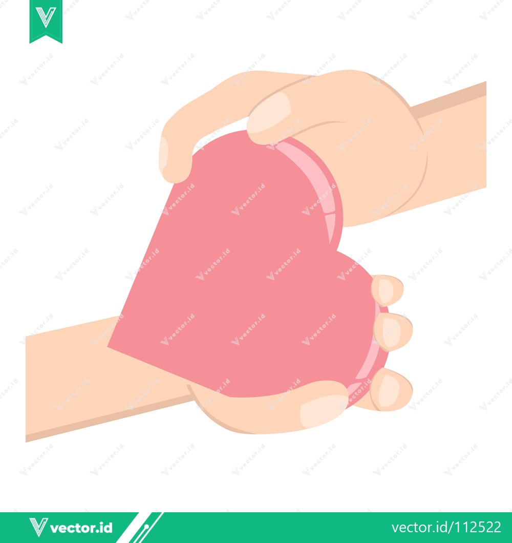 Premium Vector dari Hands holding a pink heart shape symbolizing love and care