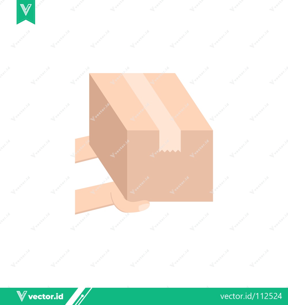 Premium Vector dari Hands holding a cardboard box for delivery