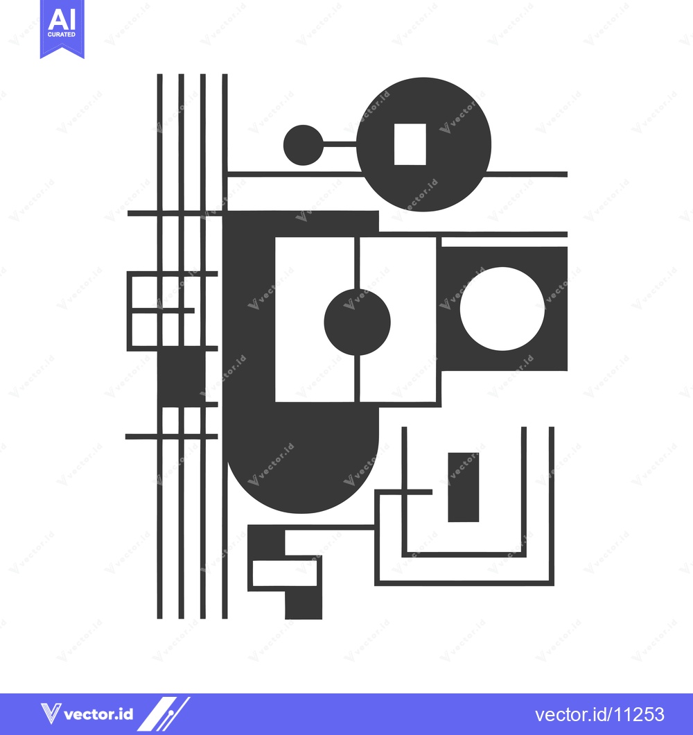 Premium Vector dari Abstract Geometric Composition with Circles and Squares