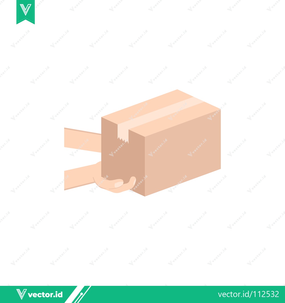 Premium Vector of Isometric Cardboard Box with Handles Open