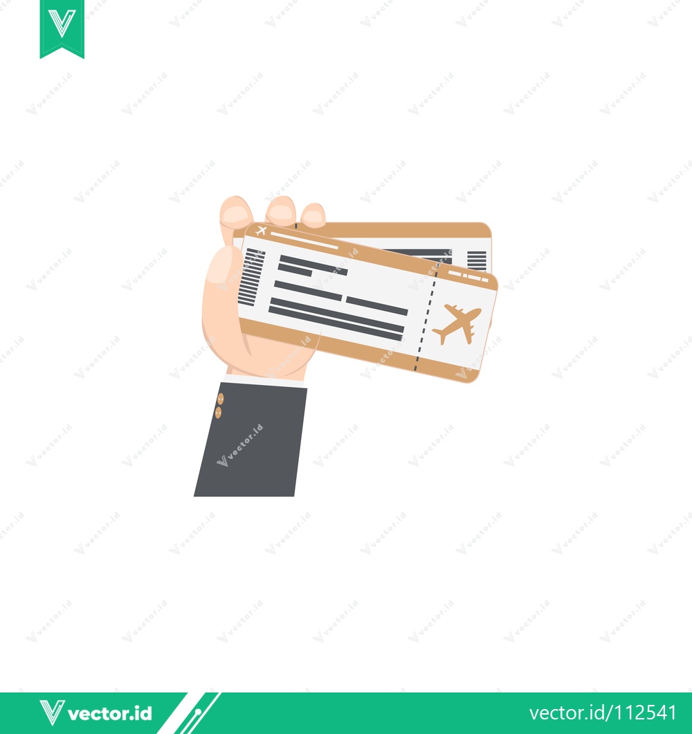 Premium Vector of Hand holding two airplane tickets for travel