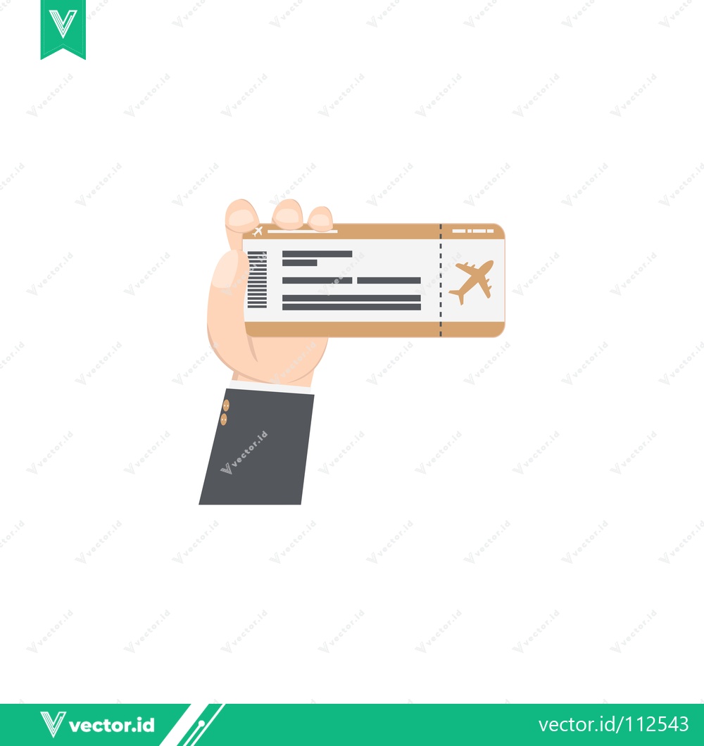 Premium Vector of Hand Holding Airplane Ticket for Travel