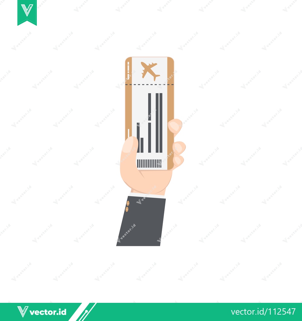 Premium Vector of Hand holding a boarding pass for an airplane trip