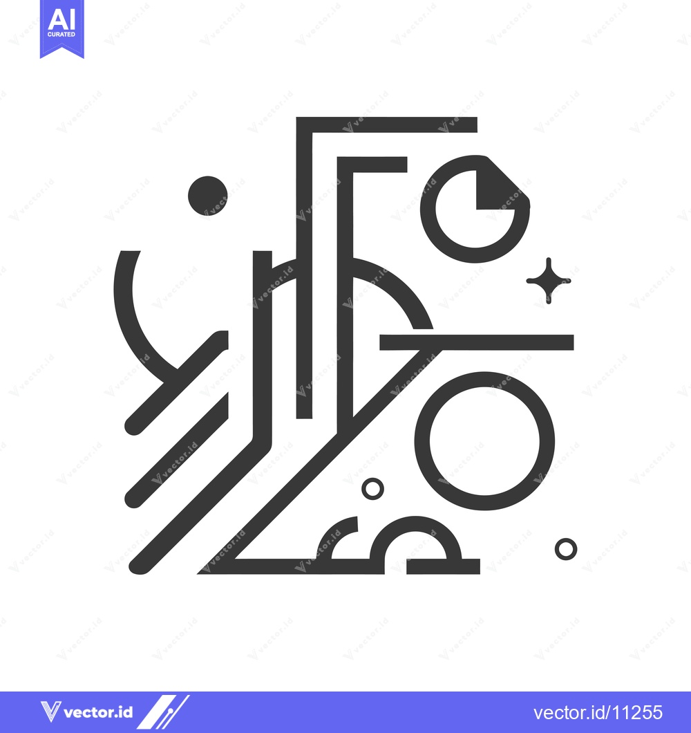 Premium Vector dari Abstract Geometric Composition with Circles, Lines, and a Star