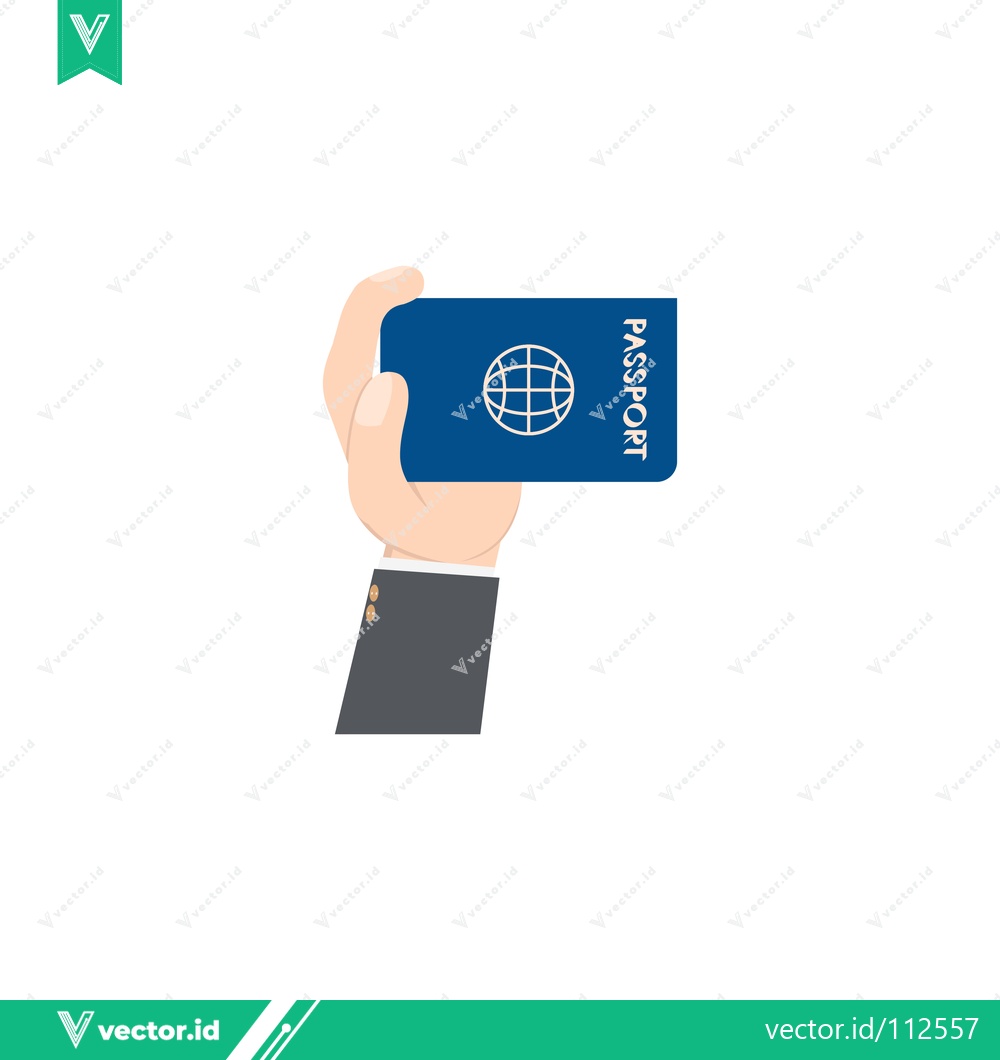 Premium Vector dari Hand Holding Blue Passport for International Travel