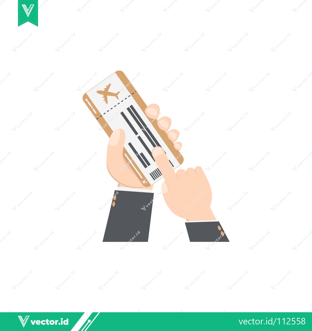 Premium Vector of Hand holding airplane ticket for travel booking