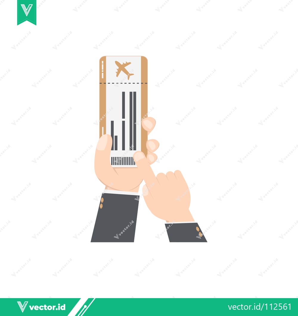 Premium Vector of Hand Holding Airplane Ticket for Travel and Booking