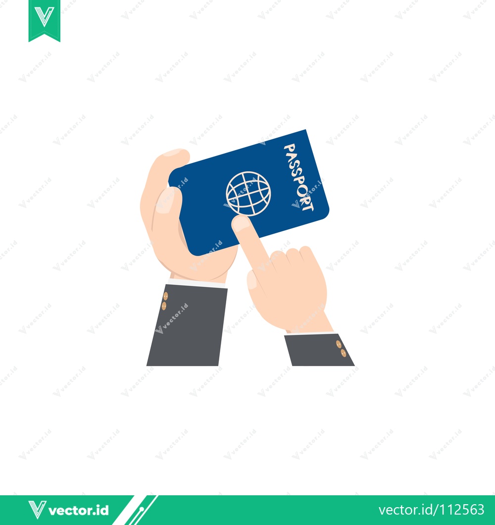 Premium Vector dari Hand Holding Blue Passport for Travel and Identification