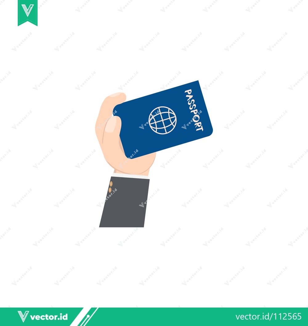 Premium Vector dari Hand Holding Blue Passport for International Travel