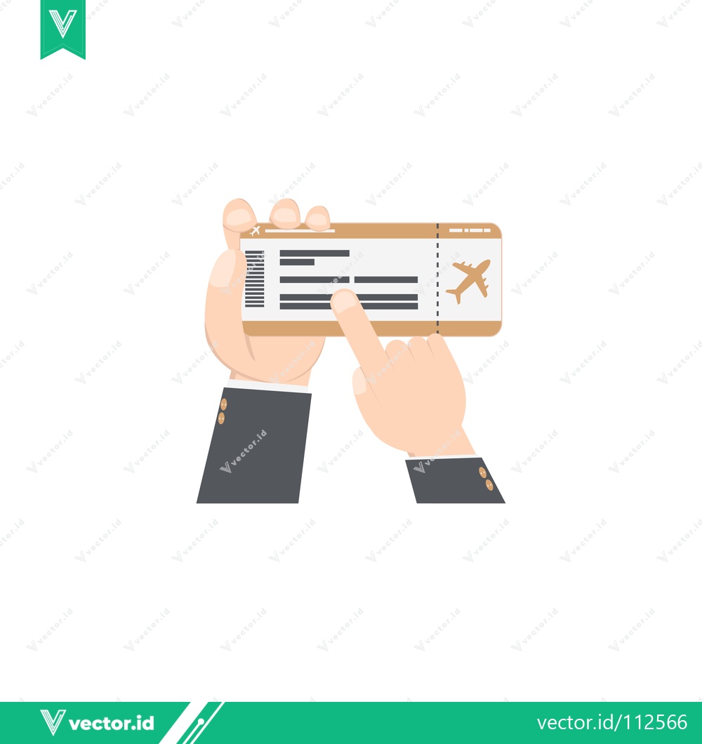 Premium Vector of Hand Holding Airplane Ticket for Travel Booking