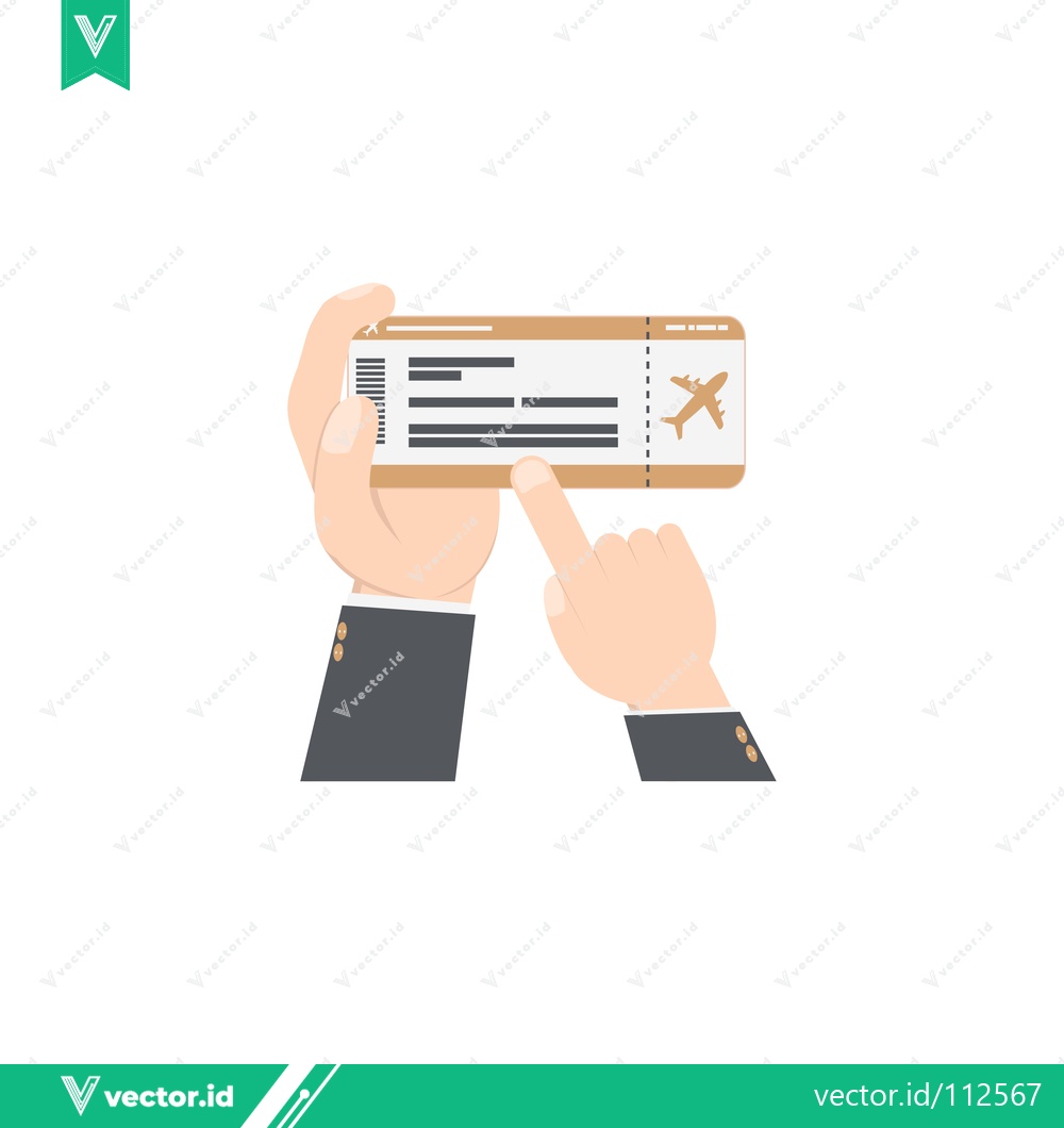Premium Vector of Hand Holding Airplane Ticket for Travel Booking