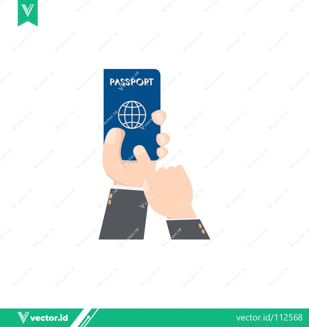 Premium Vector dari Hand Holding Blue Passport with Globe Symbol