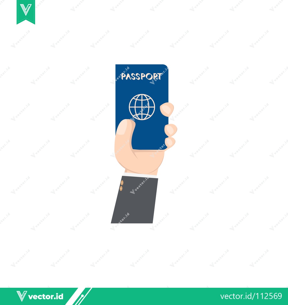 Premium Vector dari Hand Holding Blue Passport with Globe Symbol for Travel