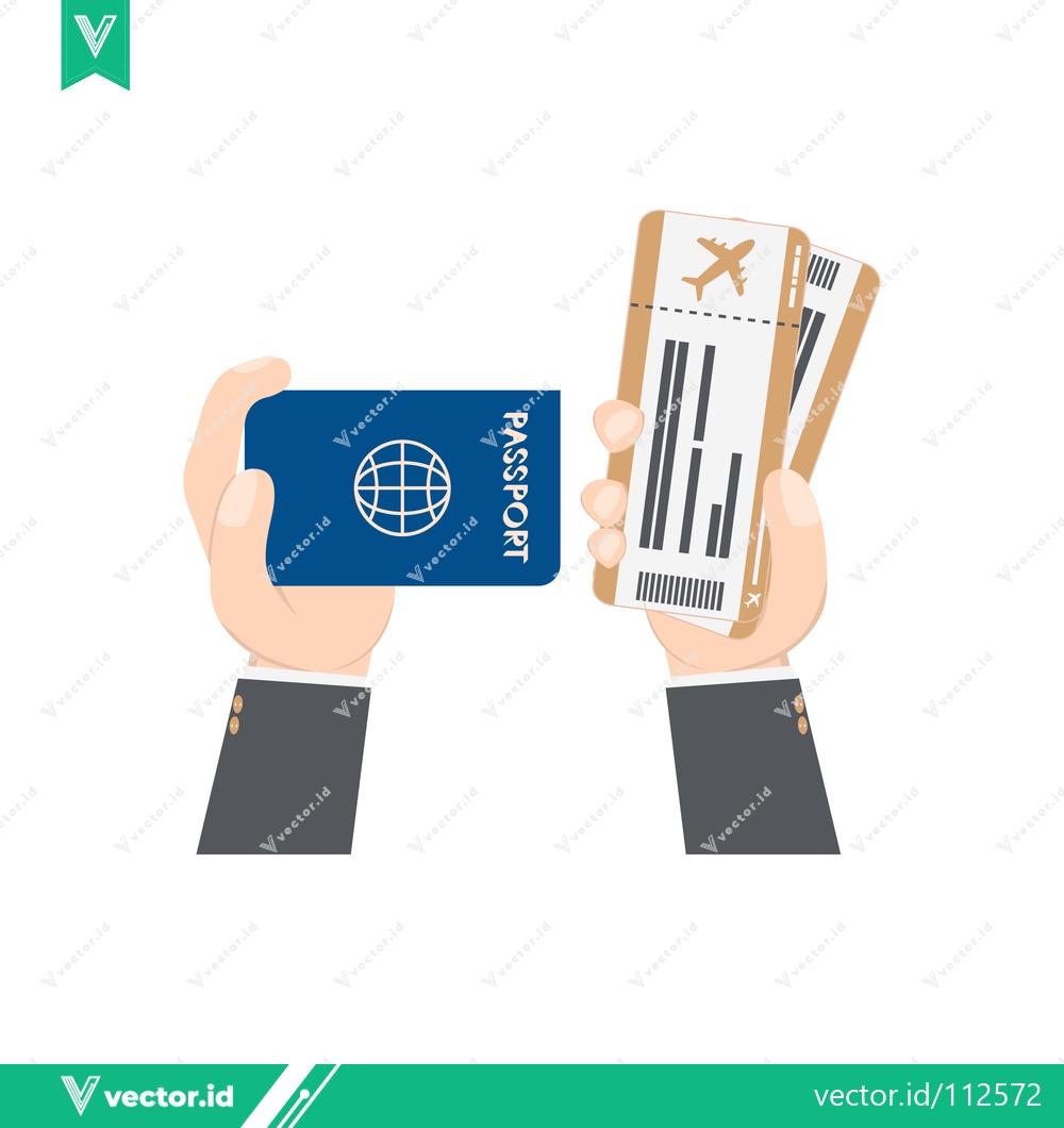 Premium Vector dari Travel Documents - Passport and Boarding Passes Held by Hands