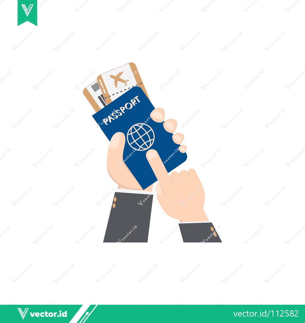 Premium Vector of Hand Holding Passport and Boarding Pass for Travel