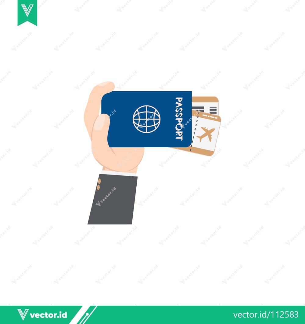 Premium Vector dari Hand Holding Passport and Airplane Tickets for Travel