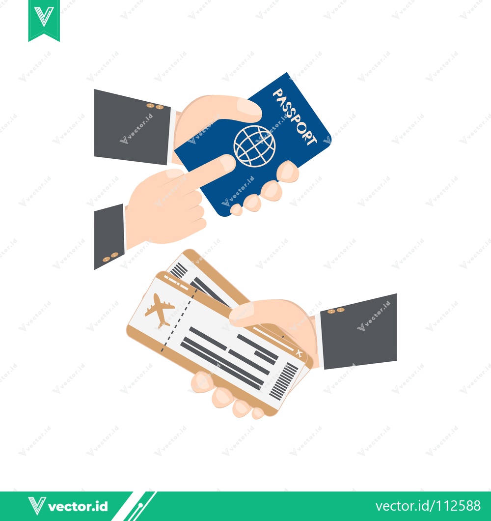 Premium Vector of Travel Documents Exchange Hands - Passport and Tickets