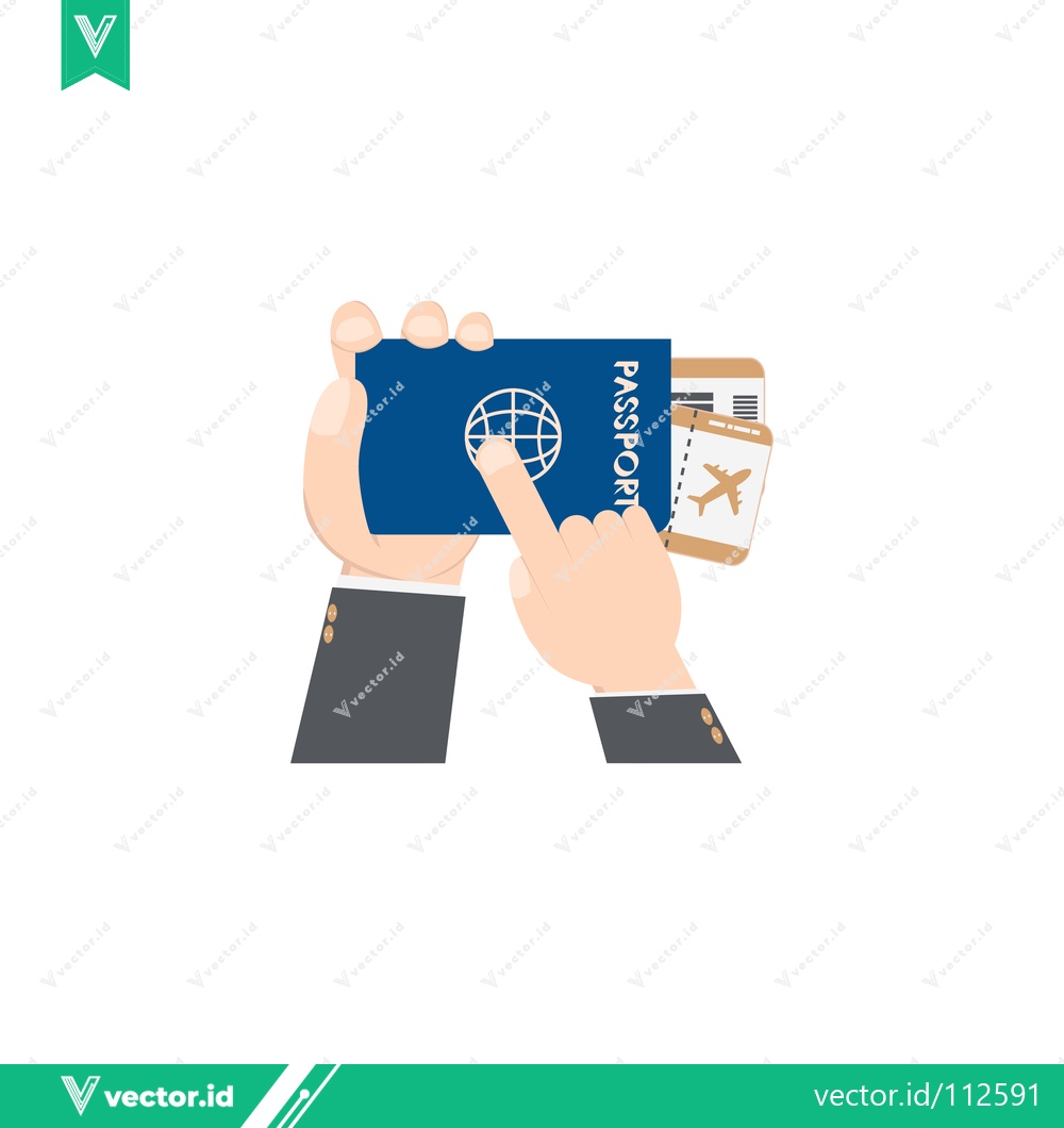 Premium Vector of Hand Holding Passport and Airplane Ticket for Travel Booking