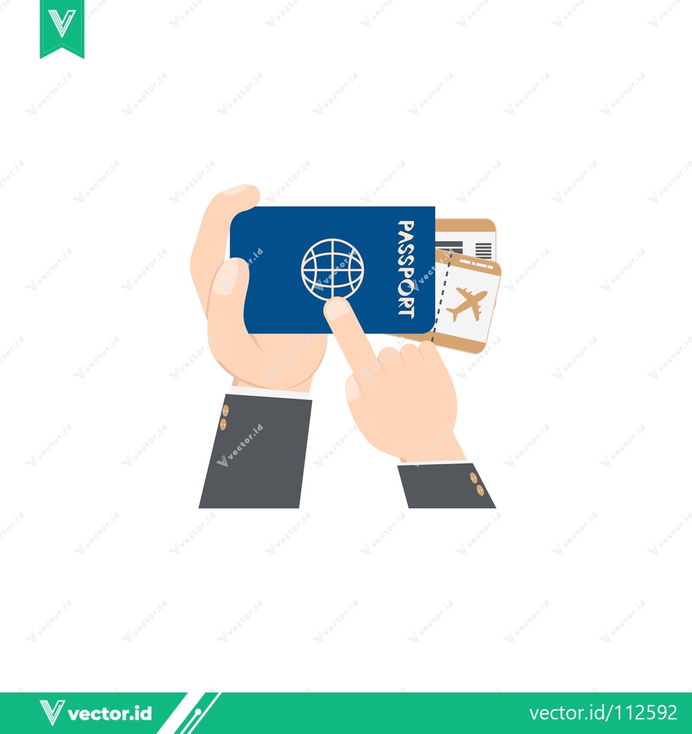 Premium Vector dari Hands Holding Passport and Boarding Pass for Travel