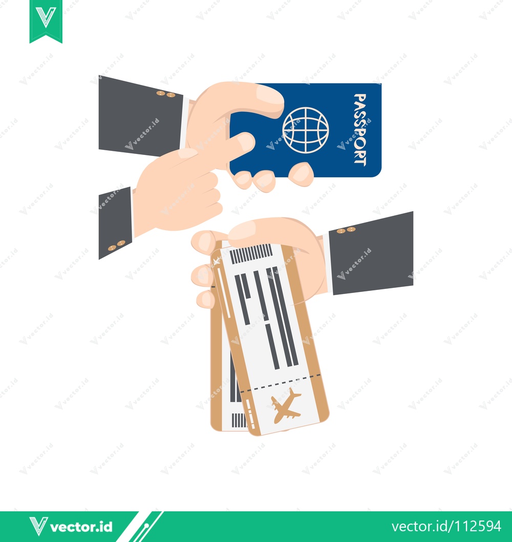 Premium Vector dari Handing Over Passport and Boarding Pass for Travel