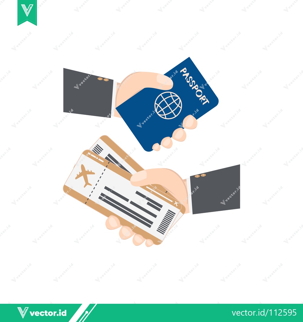Premium Vector dari Handing Over Passport and Airplane Tickets for Travel