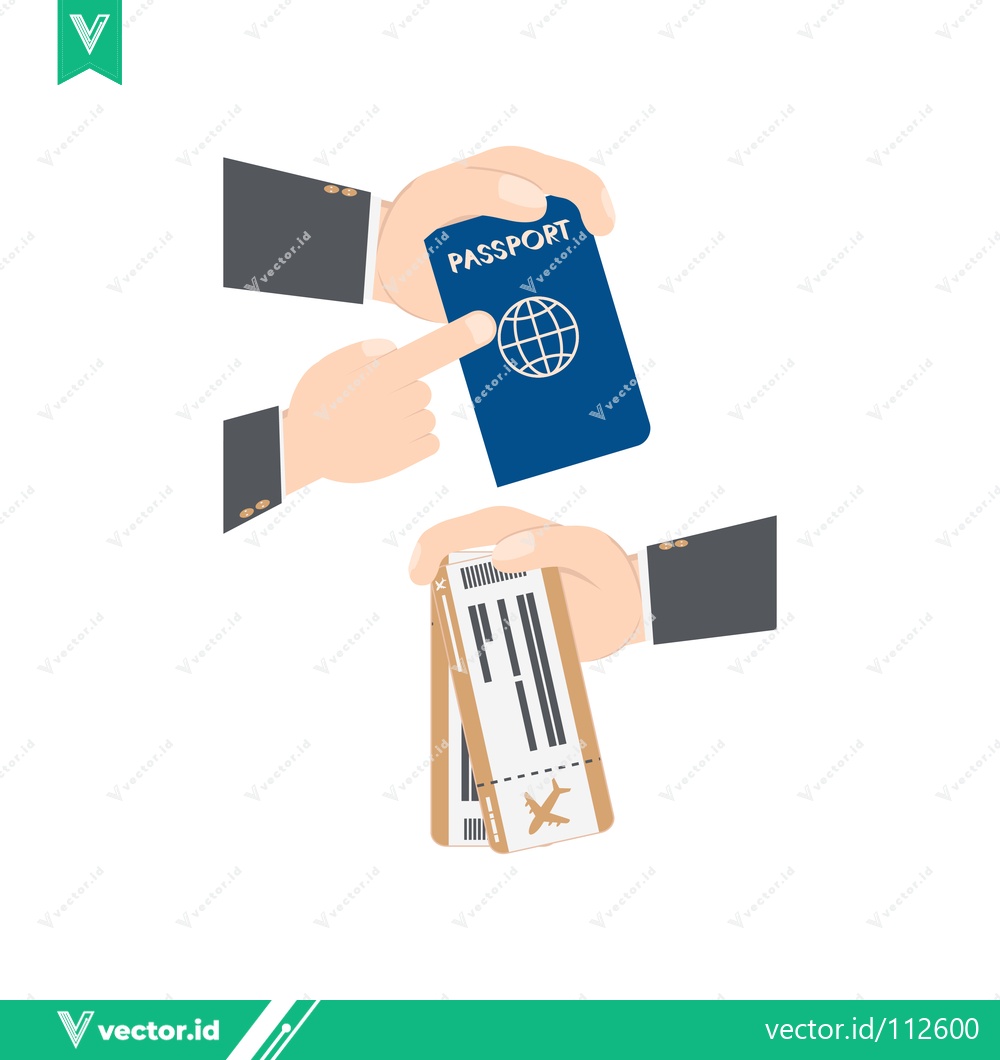 Premium Vector of Hand Holding Passport and Boarding Pass for Travel