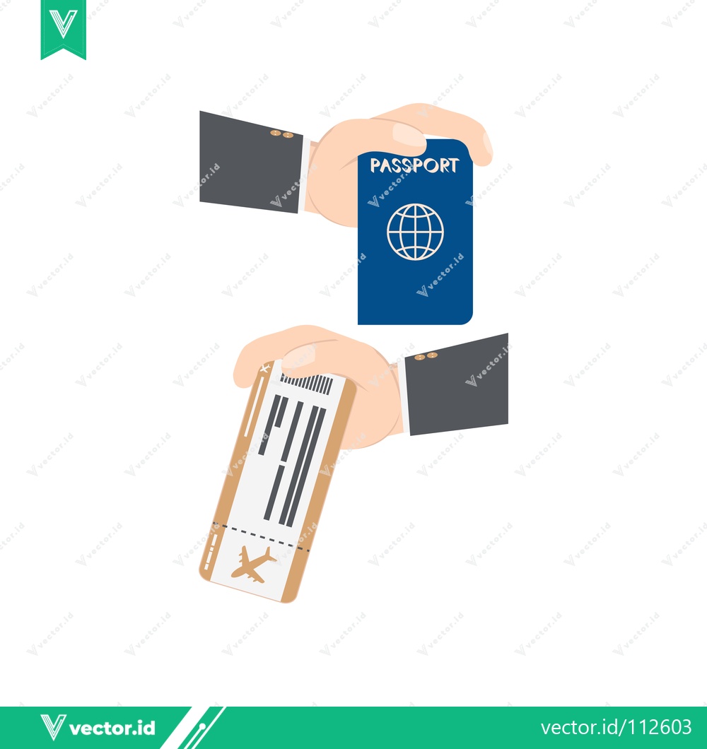 Premium Vector dari Hands holding passport and boarding pass for travel
