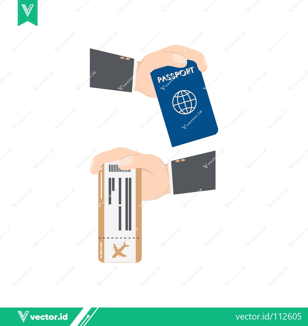 Premium Vector of Hand holding passport and boarding pass for travel