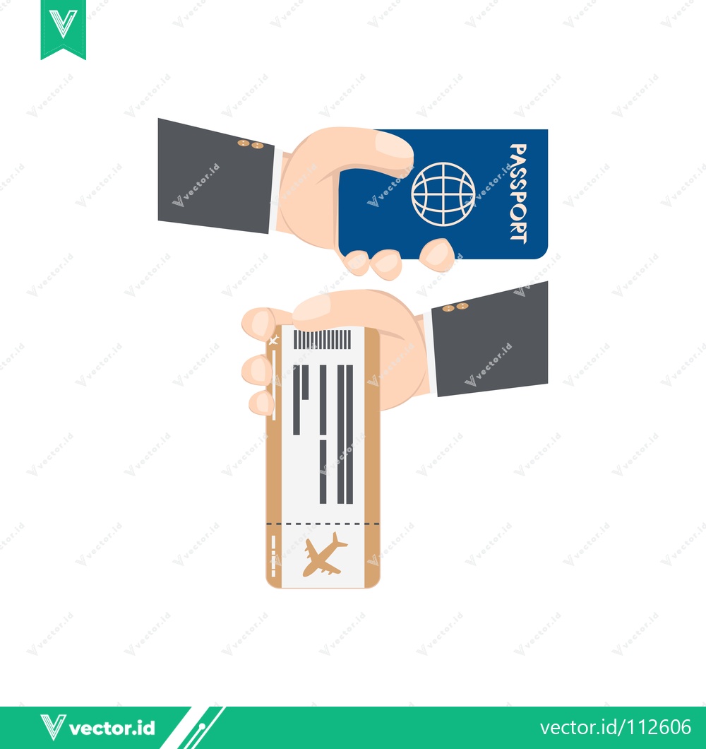 Premium Vector dari Hands Exchanging Passport and Boarding Pass for Travel