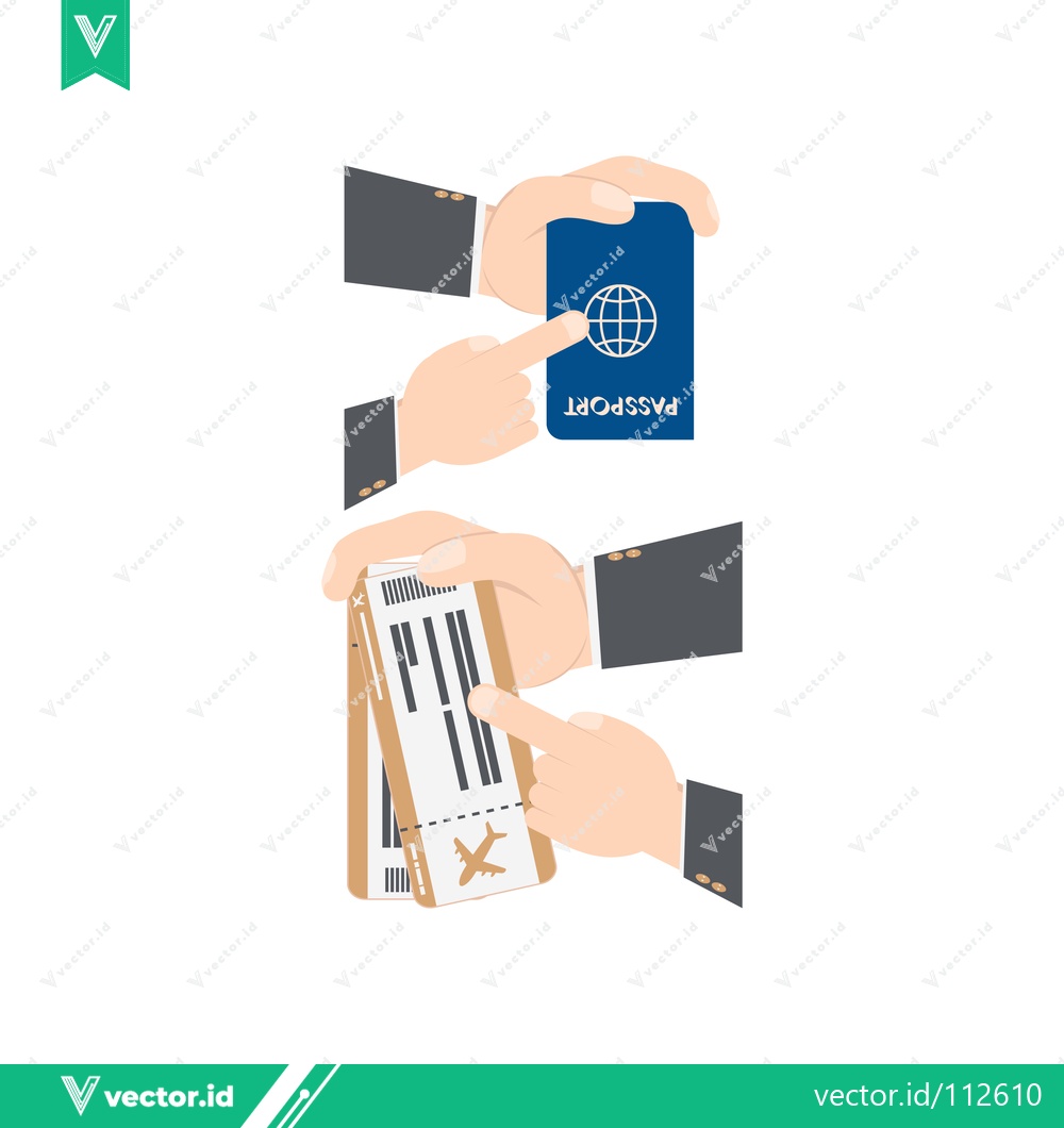 Premium Vector of Digital Passport and Boarding Pass on Smartphone for Travel