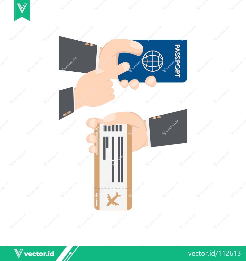 Premium Vector dari Hands Exchanging Passport and Boarding Pass for Travel