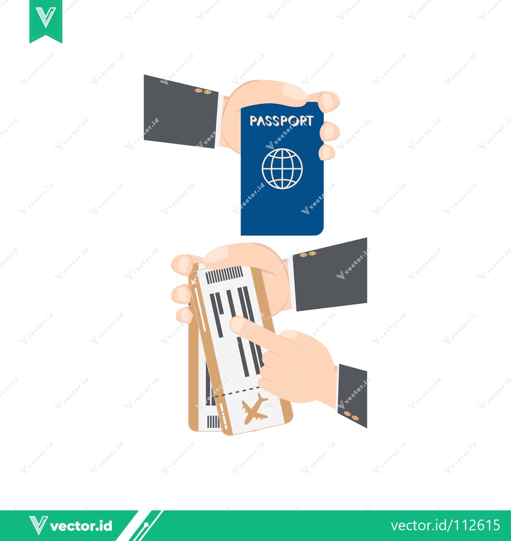 Premium Vector dari Passport and Boarding Pass Handheld for Travel