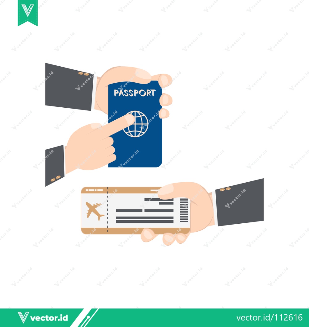 Premium Vector dari Hand holding passport and boarding pass for travel