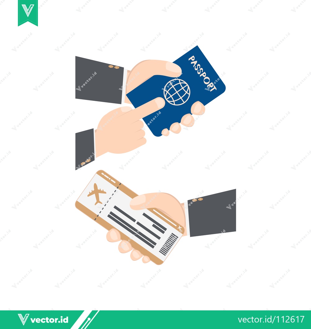 Premium Vector dari Handing Over Passport and Boarding Pass for Travel