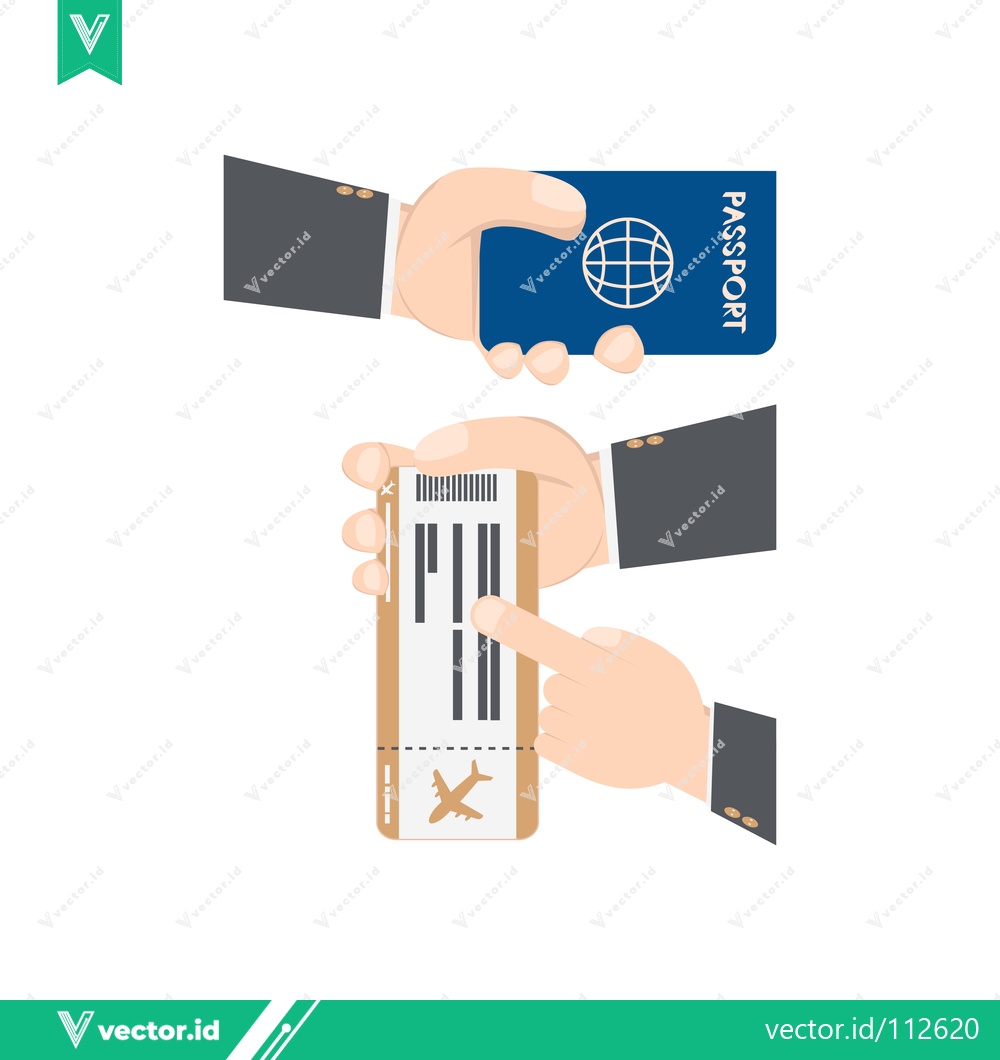 Premium Vector dari Travel Documents and Boarding Pass Held by Hands