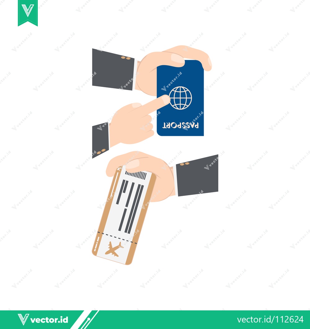 Premium Vector of Digital Passport and Boarding Pass on Smartphone for Travel