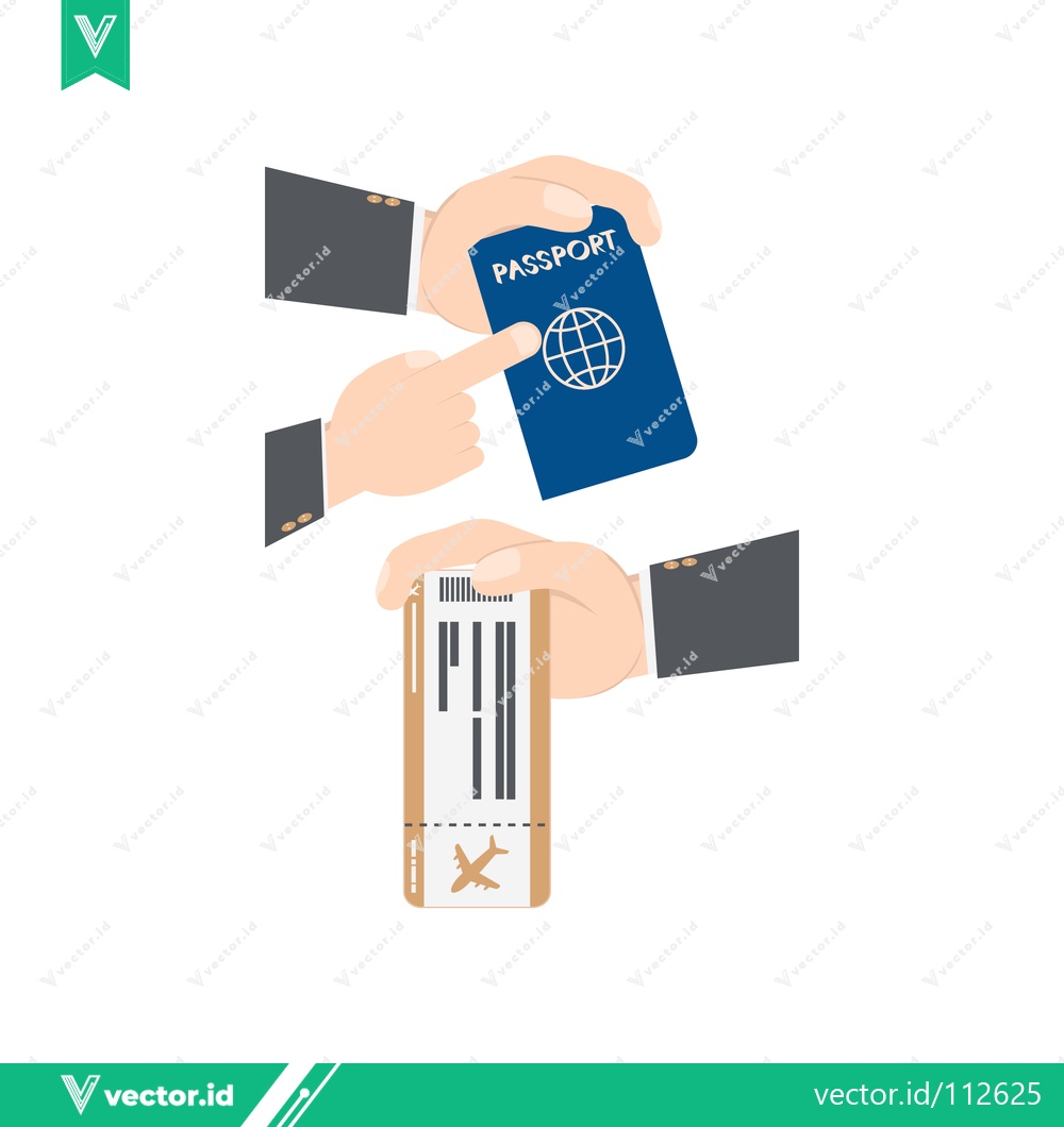 Premium Vector dari Travel Document Exchange - Passport and Boarding Pass Handover