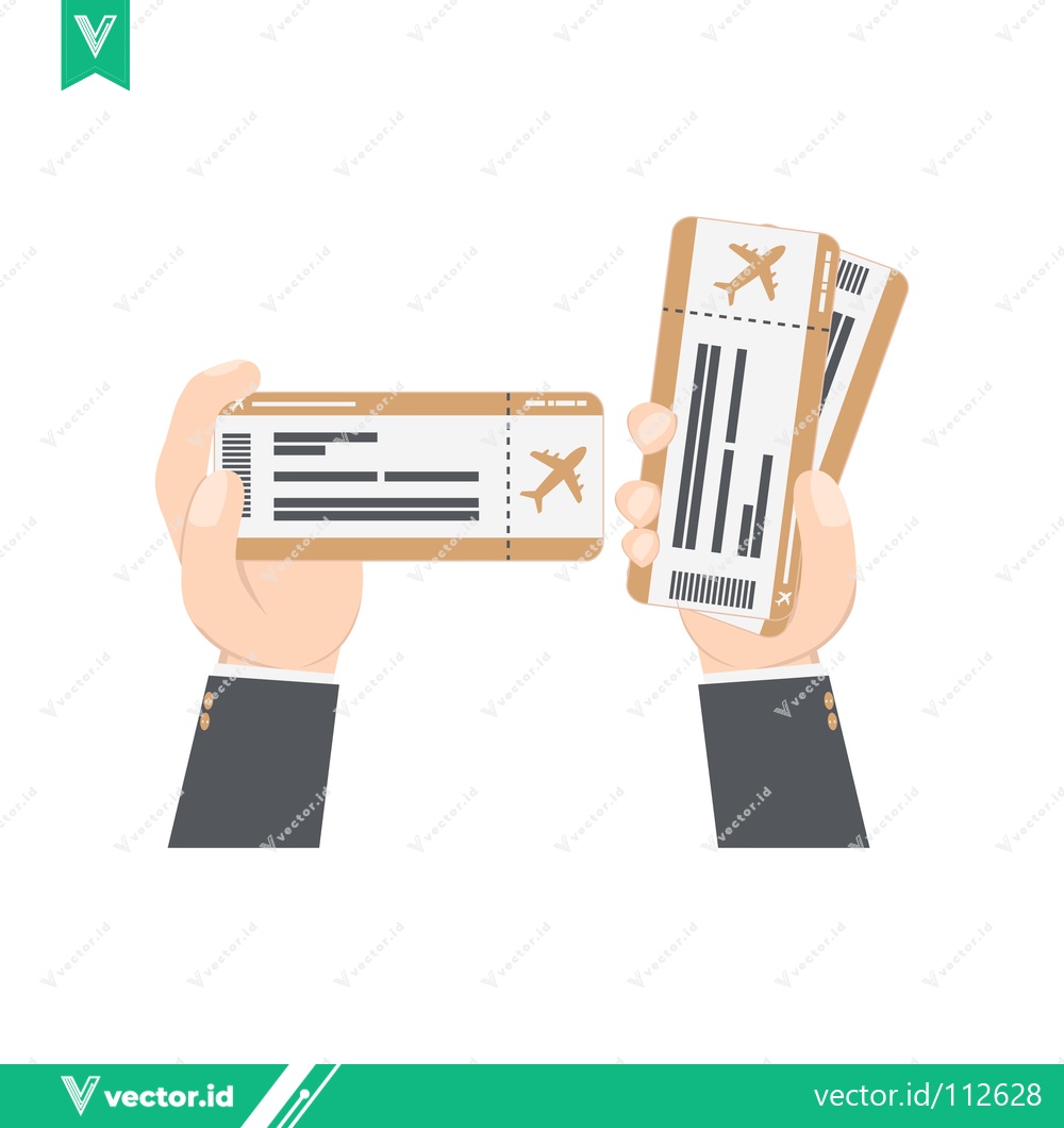 Premium Vector of Hands holding airplane tickets for travel and vacation