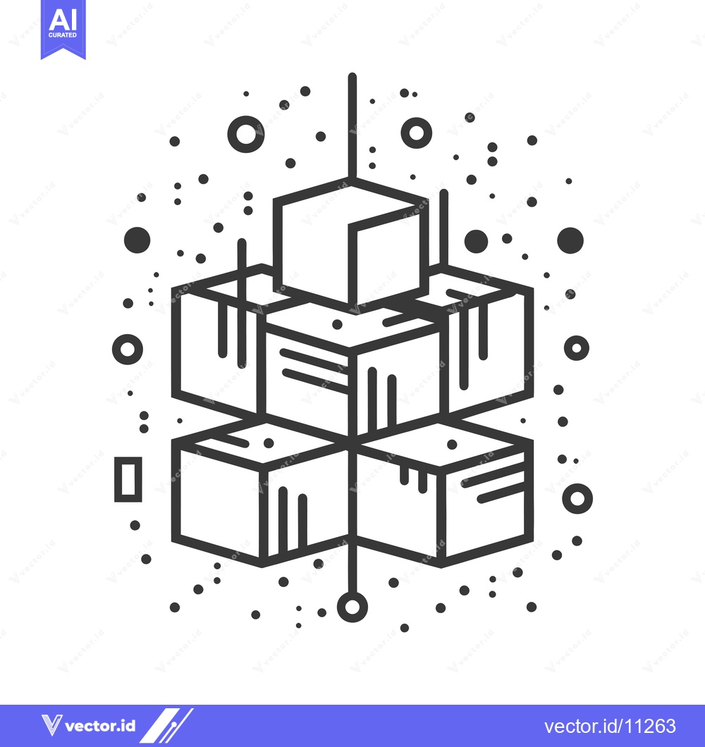 Premium Vector dari Abstract Geometric Composition with Cubes and Dots