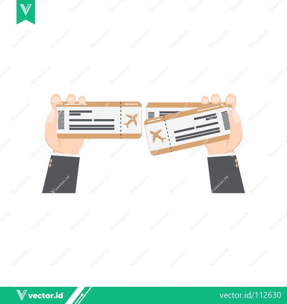 Premium Vector of Two Hands Holding Airline Tickets for Travel