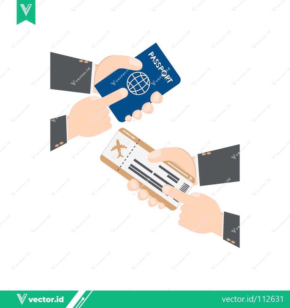 Premium Vector dari Handing Over Passport and Boarding Pass for Travel